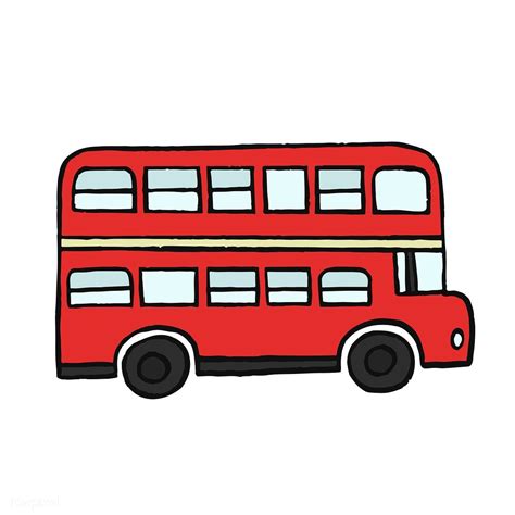 Red double-decker London bus illustration