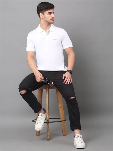 Buy Slim Fit Polo T-shirt for Men Egyptian Cotton Classic fit Semi ...