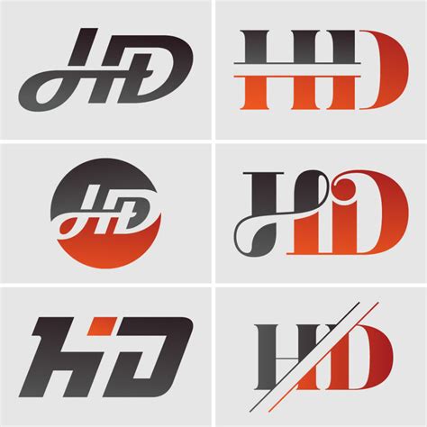 Initial Letter H D Logo Design Vector Template. Graphic Alphabet Symbol For Corporate Business ...