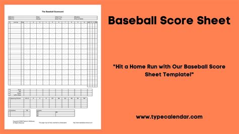 Free Printable Baseball Score Sheet / Scorecard Templates [Excel, PDF]