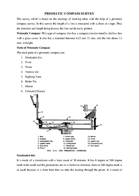 100012609 - Comprehensive Overview of Prismatic Compass Surveying - Studocu