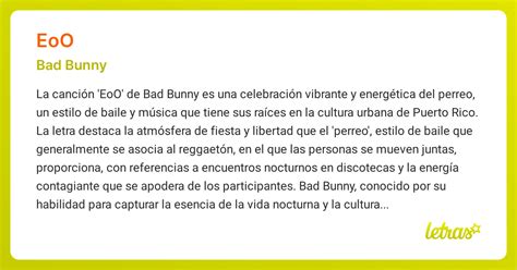 Significado de la canción EOO (Bad Bunny) - LETRAS.COM