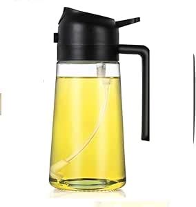 Portible Oil Dispenser 500ml for Kitchen Pack of 2 | Glass Bottle with ...