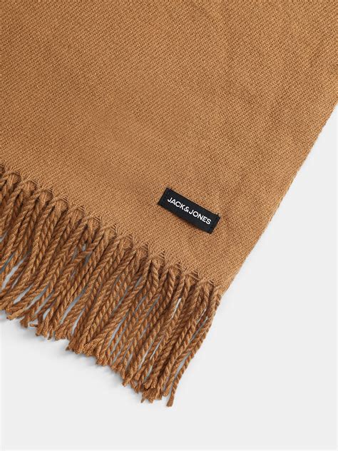 Dark Brown Fringe Knitted Scarf