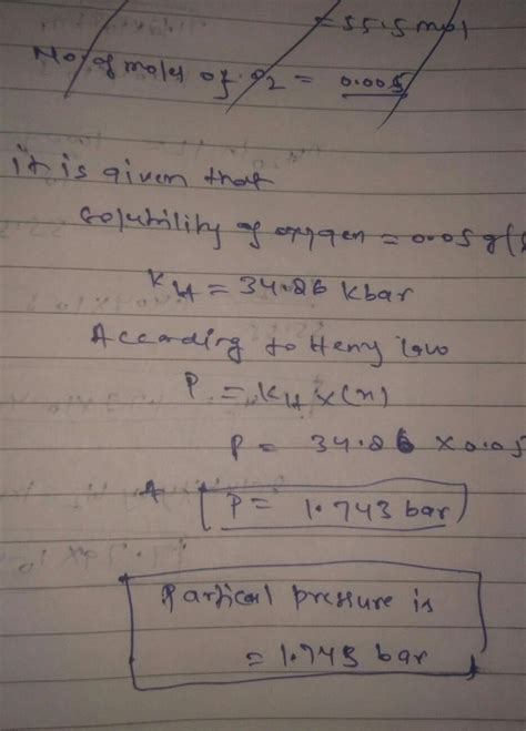 Calculate the solubility of H2 in water at 25 degree celsius if its ...