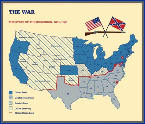 Union And Confederacy Map