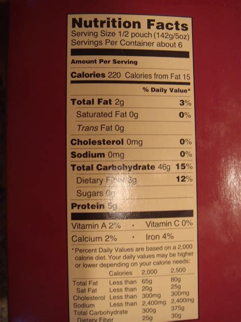 Jasmine Rice Nutrition Facts 1 Cup at Keith Criswell blog