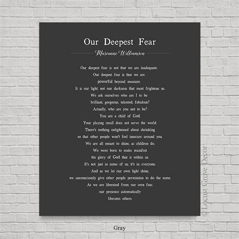Our Deepest Fear Metal Print, Our Deepest Fear Poem by American Poet ...