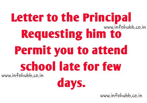 Letter to the Principal Requesting him to Permit you to attend school ...