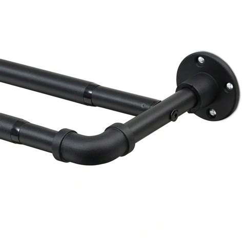 Double Curtain Rods For Windows Industrial Heavy Duty Dual Black ...