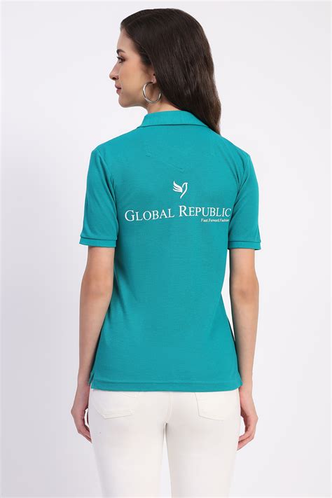Teal GR Branded Polo T-Shirt – Global Republic