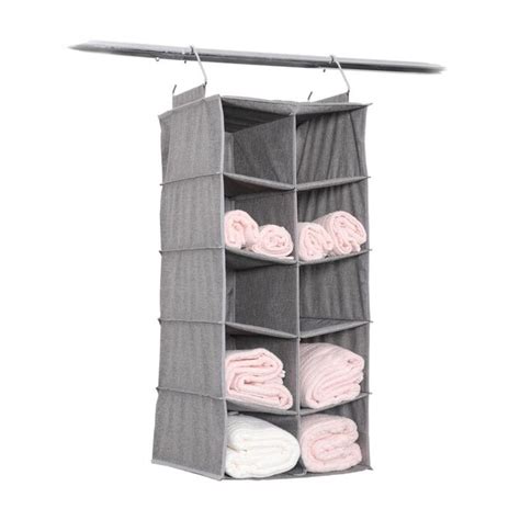 MZG 26-in H 10 Tier 24 Pair Gray Fabric Hanging Shoe Organizer in the ...