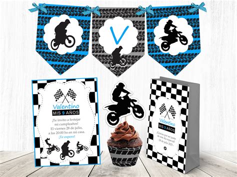 Motocross Party Decorations, Motorcycle Birthday Party Theme, Personalized Printable Party Decor ...