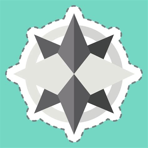 Taglio della linea adesiva Wind Rose correlato al simbolo di ...
