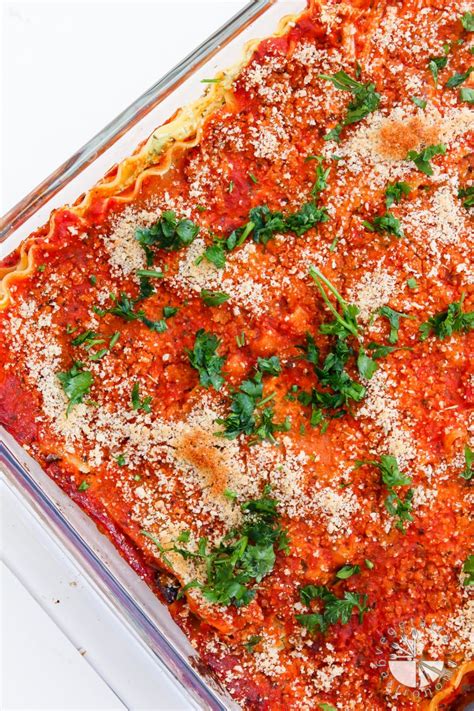 Vegan Lasagna Recipe with Roasted Veggies & Garlic Herb  