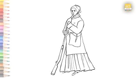 Harriet Tubman sketch drawing easy | How to draw Harriet Tubman full ...