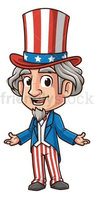 Happy Uncle Sam Cartoon Clipart Vector - FriendlyStock