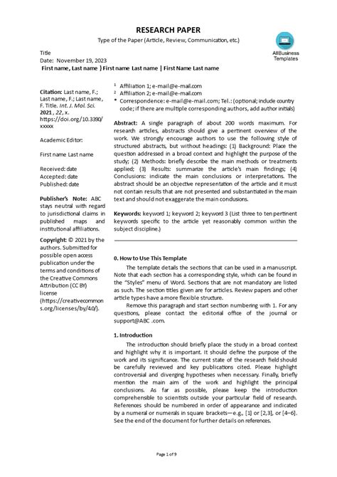 Image result for Example of Research Paper