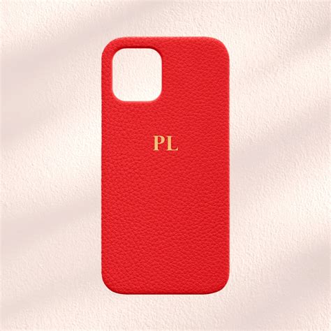 Red Leather iPhone Case, Personalised Red Phone Case, Custom iPhone 13 ...