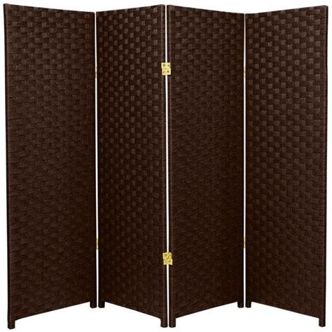 Red Lantern 4-Panel Dark Mocha Cellulose Fiber Folding Transitional ...