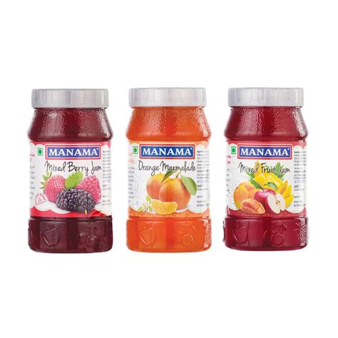 Manama Mixed Berry Fruit Jam, Orange Marmalade and Mixed Fruit Jam ...