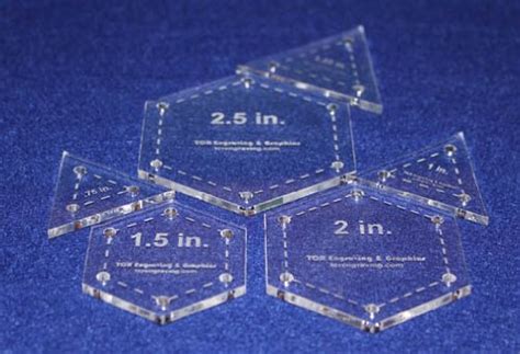 TCR Templates 6 Piece Set of Half Size Hexagons & Equilateral Triangles ...
