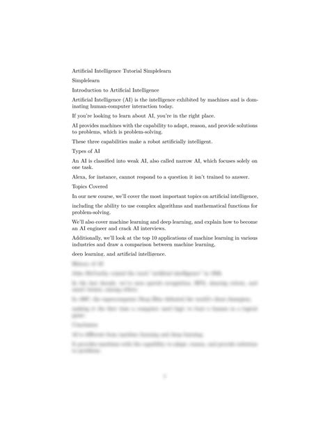 Image result for Artificial Intelligence Tutorial