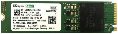 CUK Hynix BC501 (HFM256GDJTNG) 256GB M.2 2280 PCIe NVMe Internal Solid ...