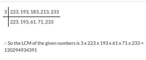 Find the LCM @193 @183 @223 @213 @ 233 @ - Brainly.in