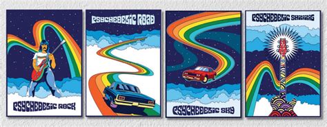 Psychedelic Wall Art, Set Of 4 – Myindianthings