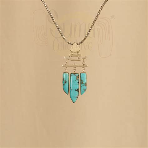 Firoza Turquoise Silver Pendant – Suma Collective