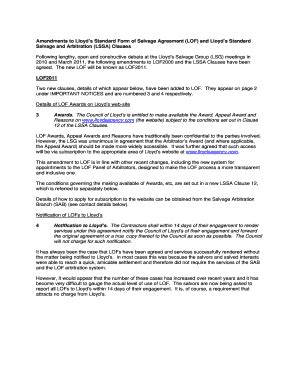 Lloyd's Standard Form Of Salvage Agreement - Fill Online, Printable ...
