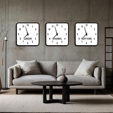 Buy Custom Time Zone Wall Clock, Multi Time Zone Clock, City Wall Clock ...