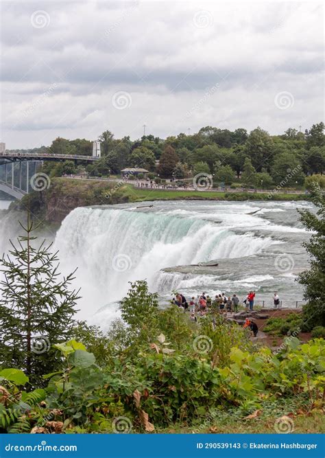 View of Niagara Falls from the American Side. Stock Image - Image of ...