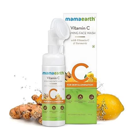 Mamaearth Vitamin C Face Wash with Foaming Silicone Cleanser Brush ...