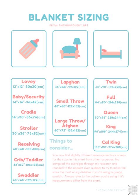 Free printable blanket size chart – Artofit