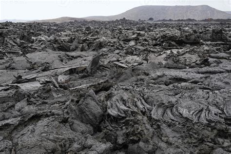 Lava field of Iceland's newest volcano, Geldingadalir 12022546 Stock ...