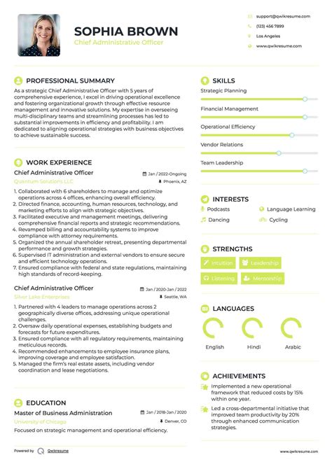 10+ Chief Administrative Officer Resume Samples & Templates for 2025