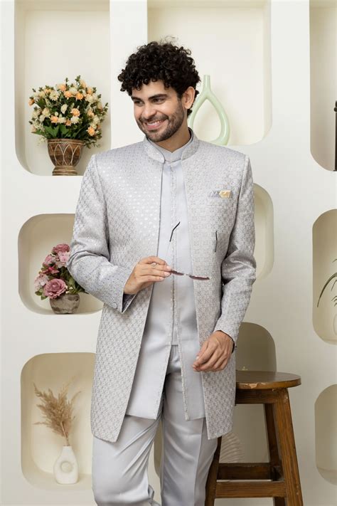 Ash Grey Indo Western in Elegant – Sharp Ethnic Wear for Modern Menswe ...