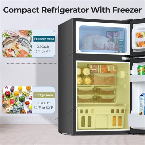Havato 3.2 Cu.Ft Mini fridge with Freezer, Double Door India | Ubuy