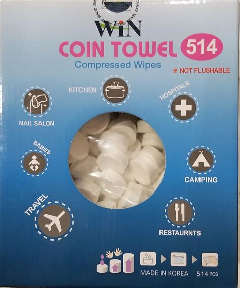 Coin Tissues | 514 Bulk Pack with 2 Carrying Cases | Compressed Towels ...