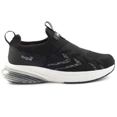 Buy Leap7x Black Non Lacing Sports Shoes For Men BRISK-24