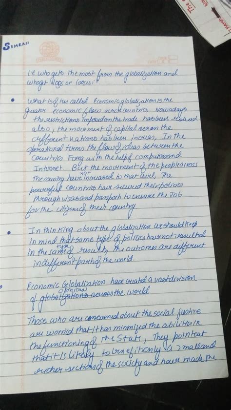 Image result for Globalisation Class 12 Handwritten Notes