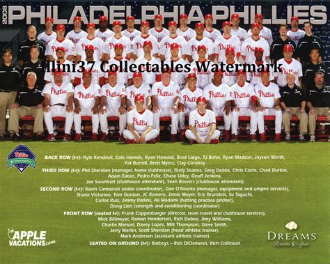 2008 Philadelphia Phillies World Series Champions Team Sit Down 8x10 ...