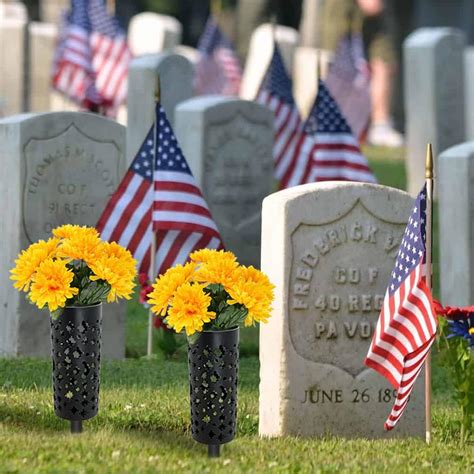 Buy 2 Pack Grave Vase Cemetery Vases Grave Flower Vases Grave Markers ...