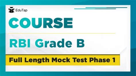 Full Length Mock Test Phase 1|RBI Gr B
