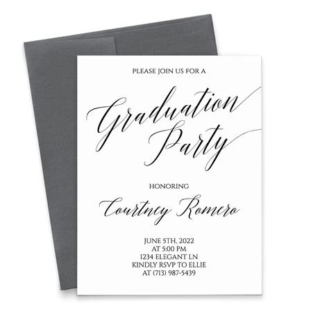 Elegant Graduation Party Invites, Simple Graduation | Ubuy India