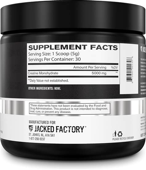 Jacked Factory Creatine Monohydrate Creatine Supplement for Muscle Gro ...