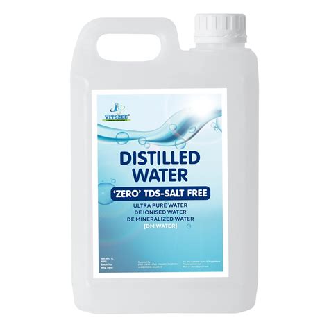 VITSZEE Distilled Water 1L DM water, Pure Di-Ionised Distilled Water ...