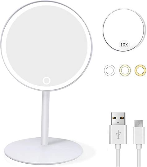 Buy Lighted Makeup Mirror Rechargeable - Led Vanity Mirror with Stand ...